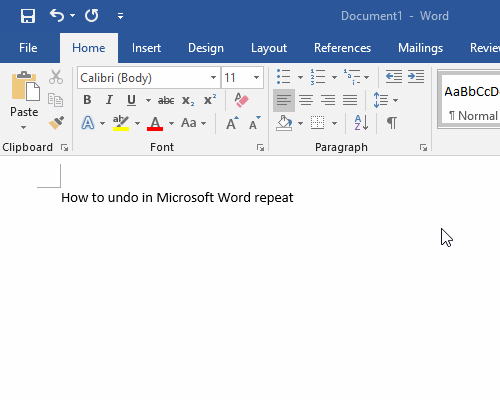 How to Repeat an action in Word