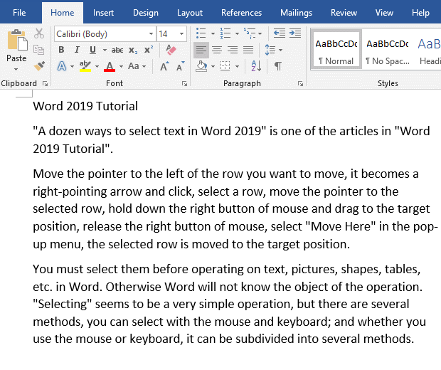 How to change font size in Word