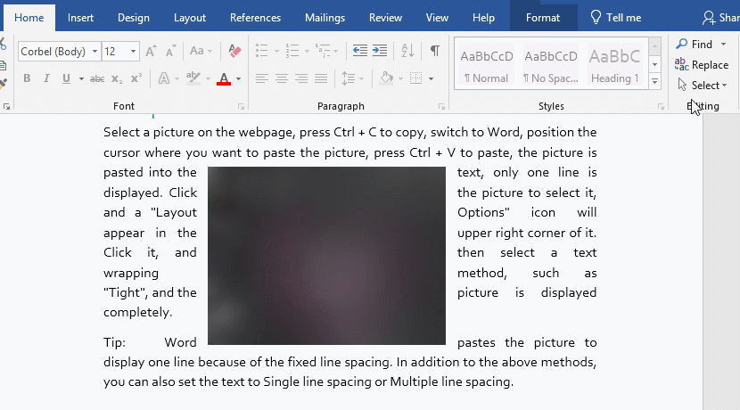 Cannot select objects in word (such as cannot select picture and shape in word)