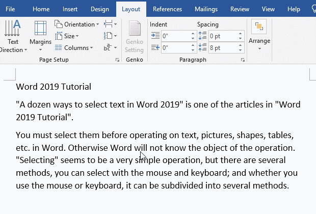 How to move a paragraph in Word