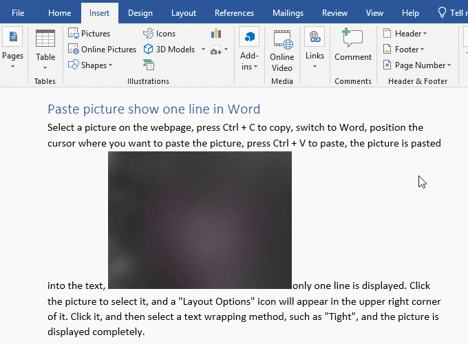 How to select multiple photos in Word