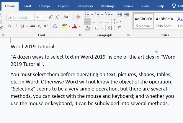 How to select a paragraph in Word