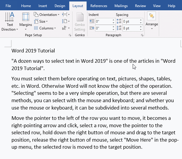 Increase and decrease indent in Word