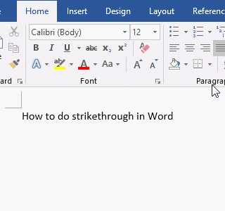 How to strikethrough in Word