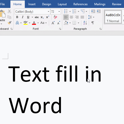 Text fill with solid in Word