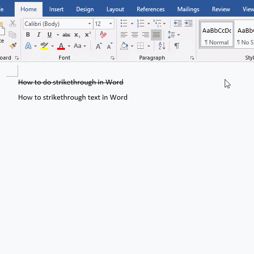 How to add double strikethrough in Word