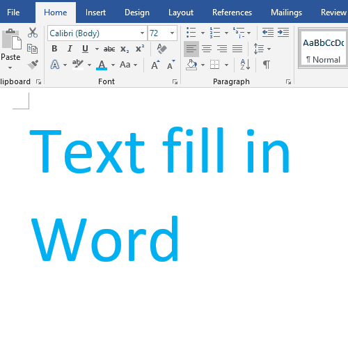 Text fill in Word withMore Colors 