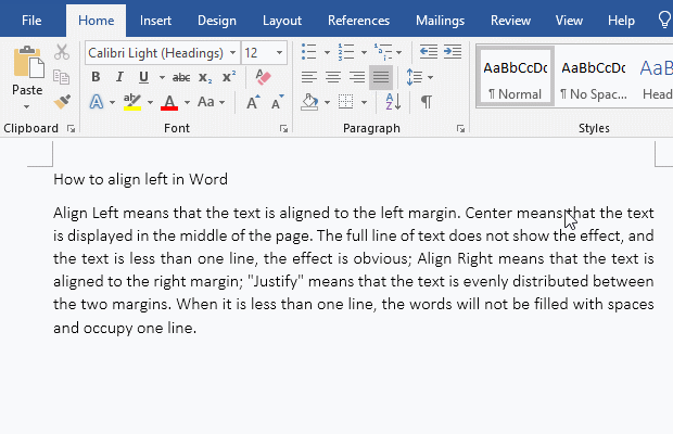 how to justify a paragraph on microsoft word