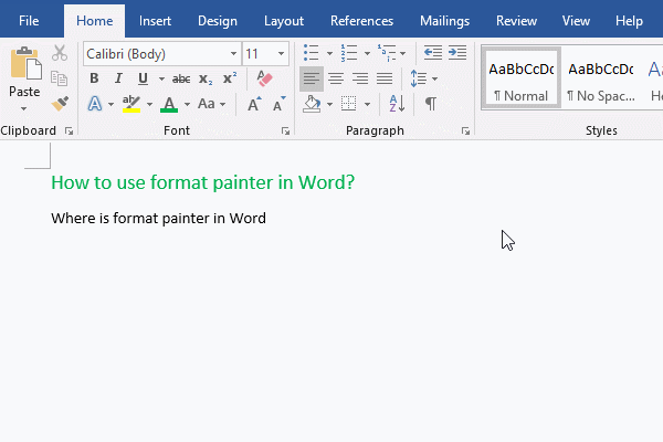 How to use Format Painter in Word
