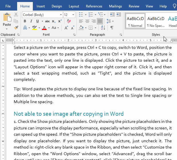 How to create a first line indent in Word