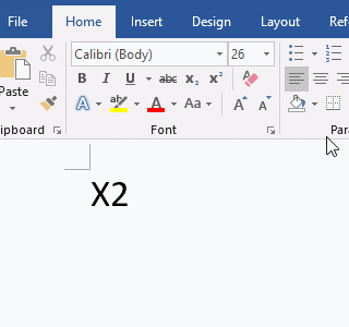 is there a shortcut for subscript in word
