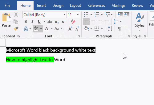 Stop Highlighting in Word