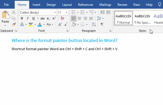 microsoft word shortcut paste without formatting