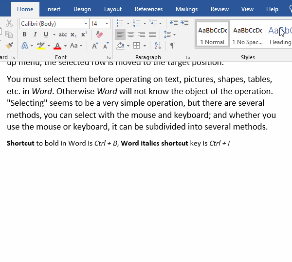 How to find bold text in Word