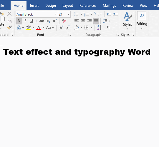 How to apply Microsoft Word text effects