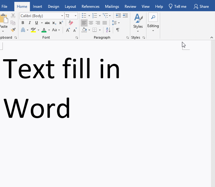Text effect fill in Word