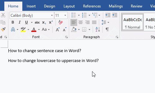 How to change all lowercase to uppercase in Word