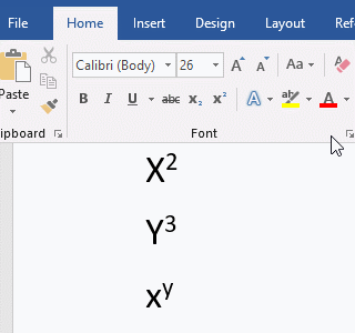 How to cancel superscript in Word