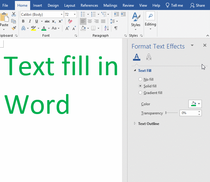 How to make transparent text in word