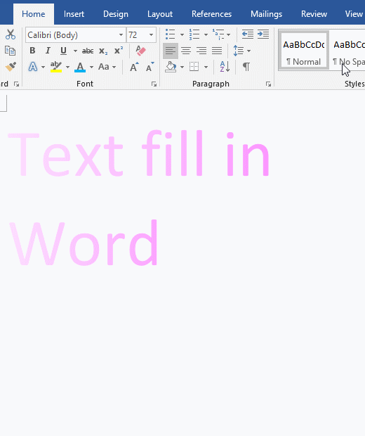 How to change gradient color in Word