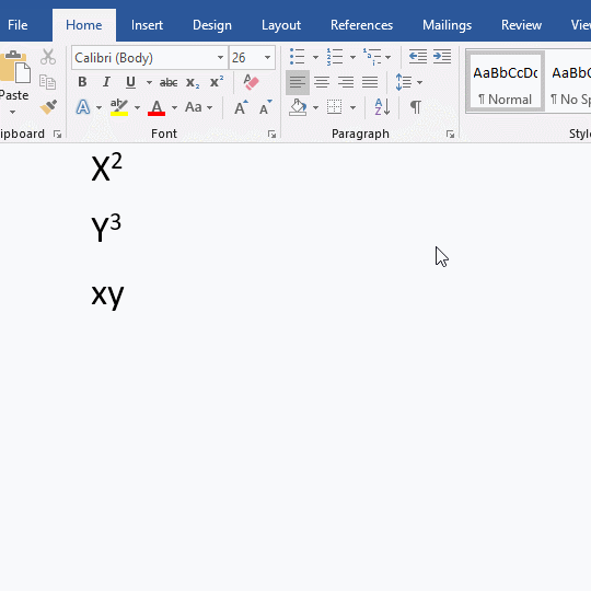 How to make a letter superscript in Word