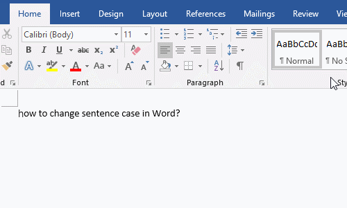 How to change sentence case in Word