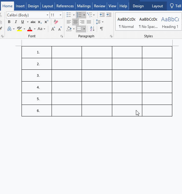 Each time a new line is added, the serial number will automatically increase in Word