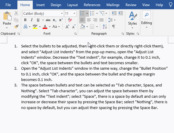 Paragraph numbering format in word