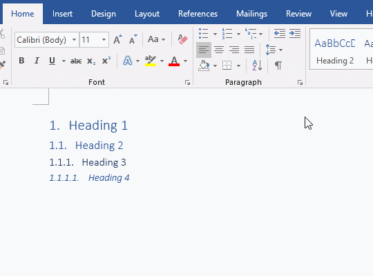 How to create a multilevel list in Word