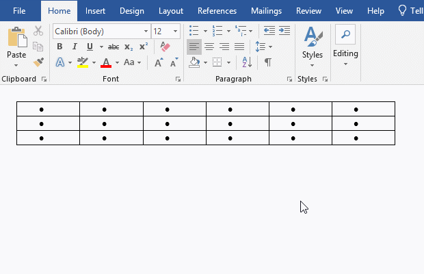 remove the lines of the table in Word