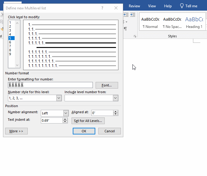 Link level to style of multilevel list in Word