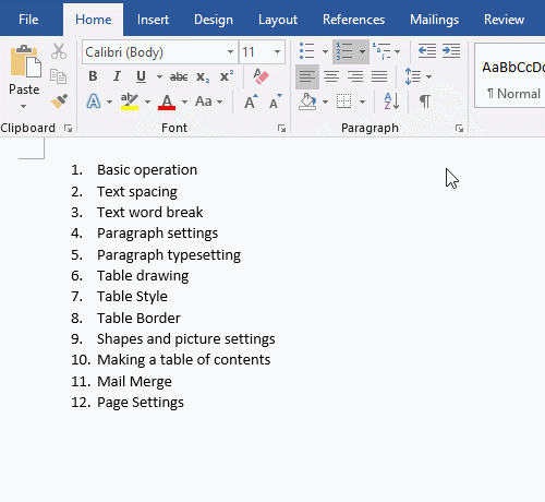 How to automatic numbering in Word