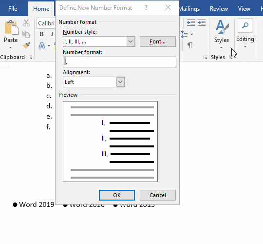 Number format in Word
