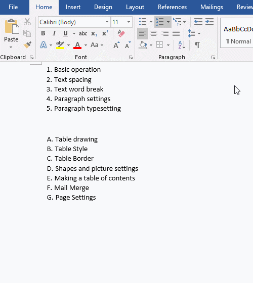 How to merge two numbered lists in Word