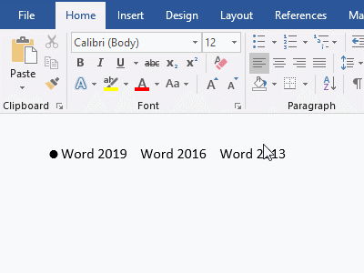 Copy and paste bullet points in Word
