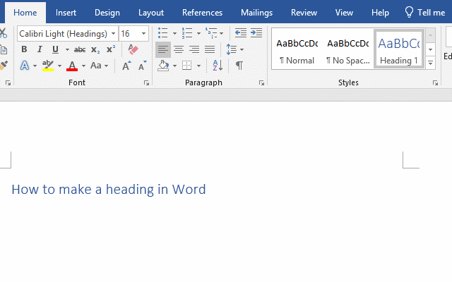 Heading 2, Title and Subtitle in Word