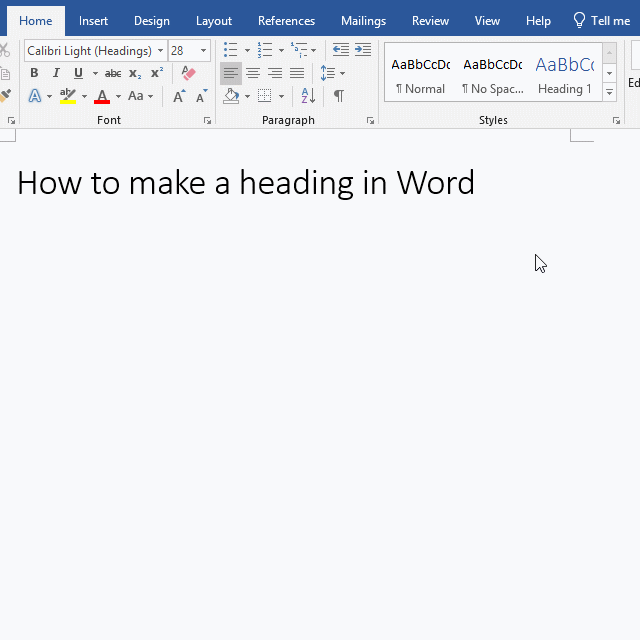 Heading line spacing is too wide in Word