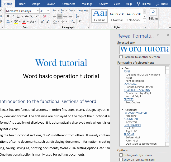 Distinguish style source in Word