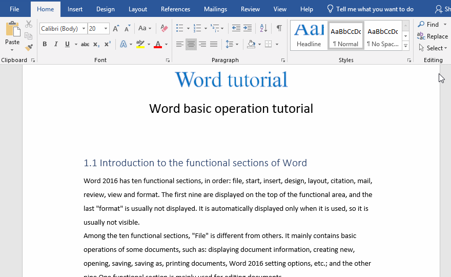 How to find and replace in Word