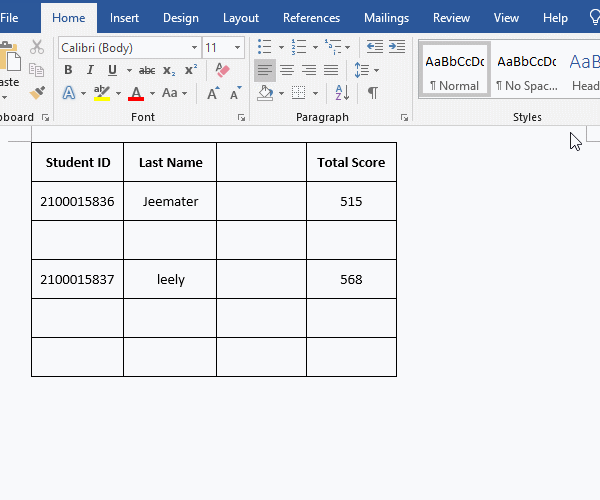 How to quickly insert columns in Word