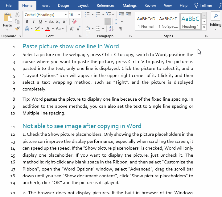 How to change format line numbers in word