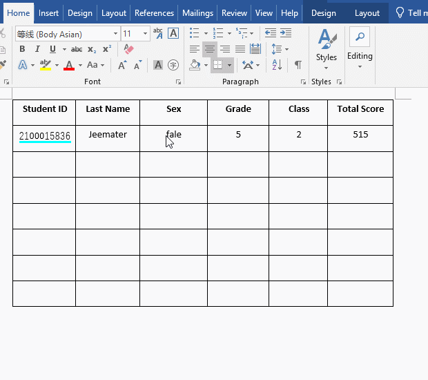 How to set Fit text for Cell in Word