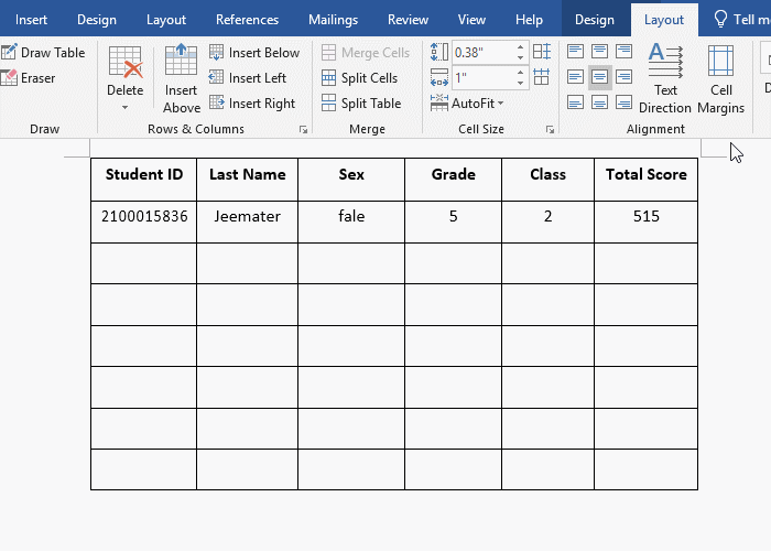 margins are set to 0.01 in Word