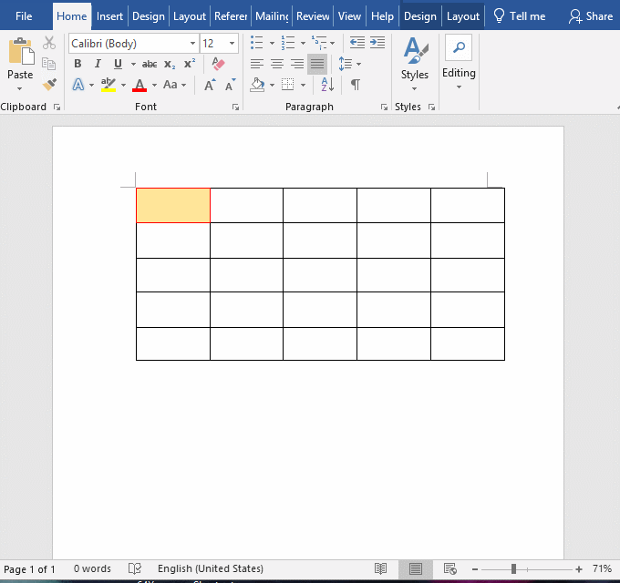 The bold border of cells is not displayed in Word
