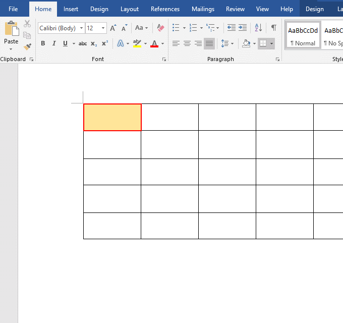 How to remove cell borders in Word