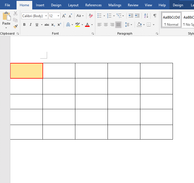 Word cell borders are not fully displayed.