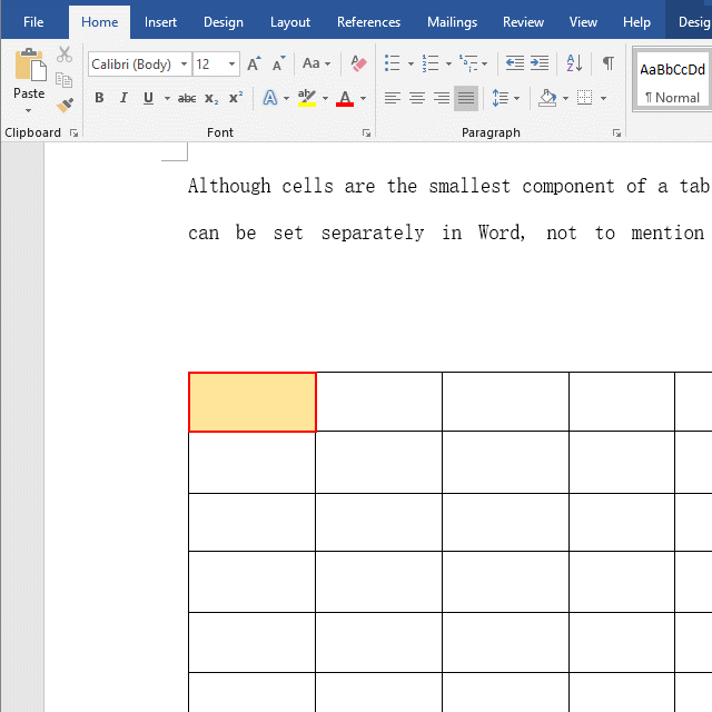 Take another example of aligning the table in the center and wrapping the text in Word